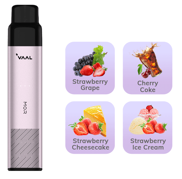 Enjoy flexible vaping with VAAL MOR's interchangeable 2ml pods, offering up to 800 puffs each. Pick your favorite flavor pod whenever you like.