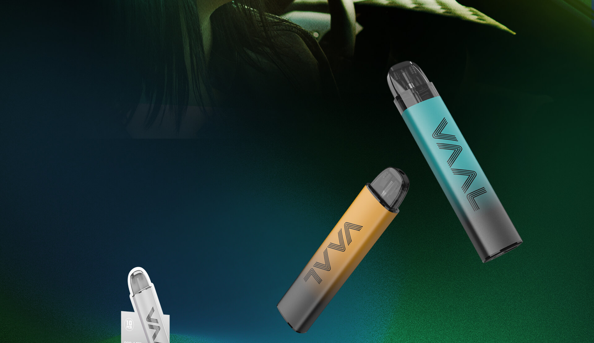 Specification of VAAL CC Vape Kit: 900mAh battery, USB-C charging, 1.2ohm mesh coil.